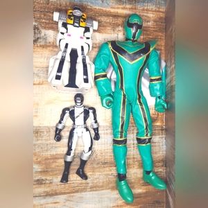 Mighty Morphin Power Rangers Black & Green Ranger Action Figure Lot of 3 Bandai.